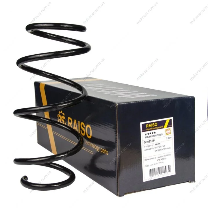 <strong>Пружина перед. Octavia/Superb/GOLF 12- D12/145 L317 L/R RAISO SF093TP (фото 1)</strong>