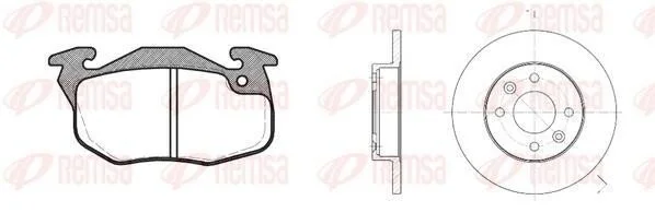 <strong>PEUGEOT К-кт гальмів. колодки + диски передн.106,205,305,309,405,Renault 11,19,21,Clio,Rapid,Super 5 REMSA 8192.01 (фото 1)</strong>