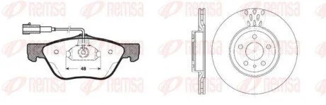 ALFA ROMEO К-кт гальм. колодки + диски 156 (932_) 2.4 JTD (932AXF00) 03-05 для REMSA 8589.00 фото товару