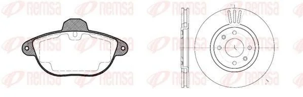 <strong>CITROEN К-кт гальм. колодки + диски XANTIA 2.0 Turbo 95-03 REMSA 8608.00 (фото 1)</strong>