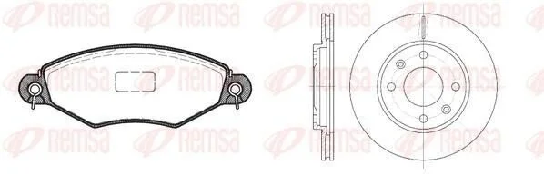 <strong>PEUGEOT К-кт гальм. колодки + диски 206 (2A/C) 1.6 i 98-00 REMSA 8643.07 (фото 1)</strong>