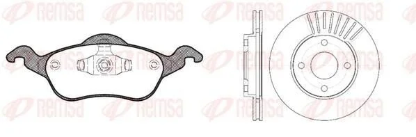 <strong>FORD К-кт гальм. колодки + диски FOCUS I (DAW, DBW) 1.8 TDCi 02-04 REMSA 8691.00 (фото 1)</strong>
