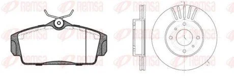 NISSAN К-кт гальм. колодки + диски ALMERA II (N16) 1.5 02-06 для REMSA 8704.00 фото товару