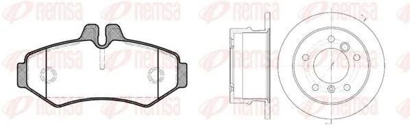 <strong>DB К-кт гальм. колодки + диски Sprinter VW LT 96- REMSA 8733.00 (фото 1)</strong>