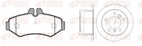 DB К-кт гальм. колодки + диски Sprinter VW LT 96- для REMSA 8733.00 фото товару