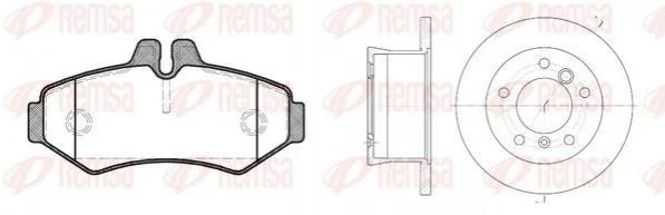 <strong>Комплект: 2 диска+ 4 колодки тормозных REMSA 8733.01 (фото 1)</strong>