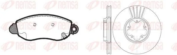 <strong>FORD К-кт гальм. колодки + диски TRANSIT 2.0TD 00- REMSA 8772.01 (фото 1)</strong>