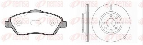 Комплект: 2 диска+ 4 колодки тормозных REMSA 8774.03