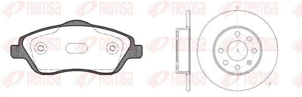 <strong>OPEL К-кт гальм. колодки + диски Corsa C 1,0-1,8 00- REMSA 8774.05 (фото 1)</strong>