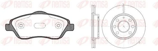 <strong>OPEL К-кт гальм. колодок + диски Combo 01-, Corsa C 1,0-1,8 00- REMSA 8774.06 (фото 1)</strong>