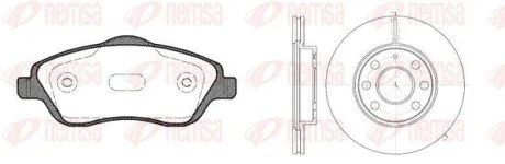 OPEL К-кт гальм. колодок + диски Combo 01-, Corsa C 1,0-1,8 00- для REMSA 8774.06 фото товару
