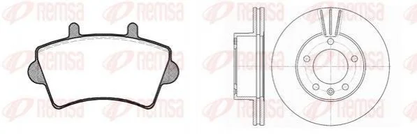 <strong>Комплект: 2 диска+ 4 колодки гальмівних REMSA 8819.01 (фото 1)</strong>