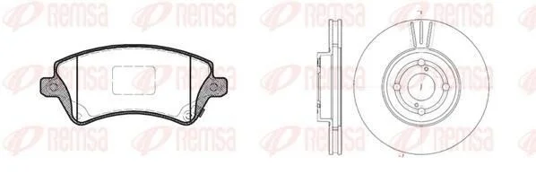 <strong>TOYOTA К-кт гальмівні колодки + диски Corolla 02- REMSA 8822.00 (фото 1)</strong>