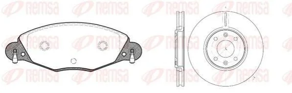 <strong>CITROEN К-кт гальм. колодки + диски C5 I (DC_) 2.2 HDi (DC4HXB, DC4HXE) 01-04 REMSA 8827.00 (фото 1)</strong>