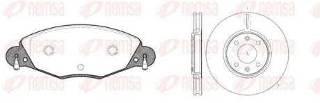 CITROEN К-кт гальм. колодки + диски C5 I (DC_) 2.2 HDi (DC4HXB, DC4HXE) 01-04 для REMSA 8827.00 фото товару