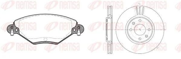 <strong>PEUGEOT К-кт галь. колодки + диски 207 02/06- 207 SW 06/07- 3008 06/09- 307 08/00- 307 SW 03/02- 308 09/07- 308 SW 09/07- REMSA 8828.00 (фото 1)</strong>