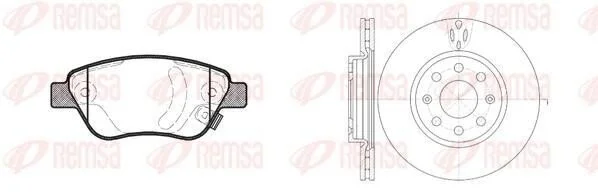 <strong>OPEL К-кт гальмівні колодки + диски передні Corsa 06 - REMSA 8858.02 (фото 1)</strong>