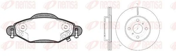 <strong>TOYOTA К-кт гальмівні колодки + диски передн.Yaris 99- REMSA 8978.00 (фото 1)</strong>