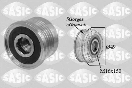 Шків генератора для Opel, Vauxhall, Renault, Nissan, Volvo SASIC 1674005 фото товару