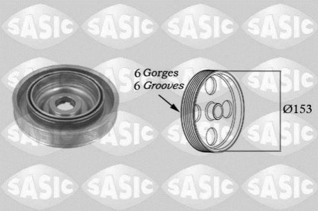 Ременный шкив, коленчатый вал SASIC 2150003 (фото 1)