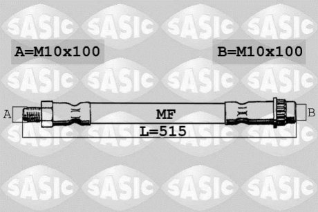 Шланг гальм. передній SASIC 6604016 (фото 1)