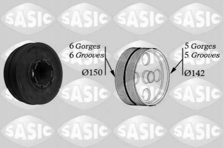 Ременный шкив, коленчатый вал SASIC 9001810 (фото 1)