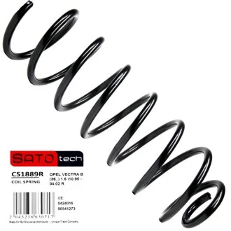 SATO Пружина OPEL VECTRA B 10.95 - 04.02 R для Vauxhall, Opel SATO TECH CS1889R фото товару