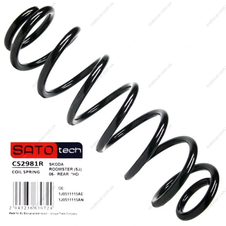 <strong>SATO Пружина SKODA ROOMSTER (5J) 06- R SATO TECH CS2981R (фото 1)</strong>