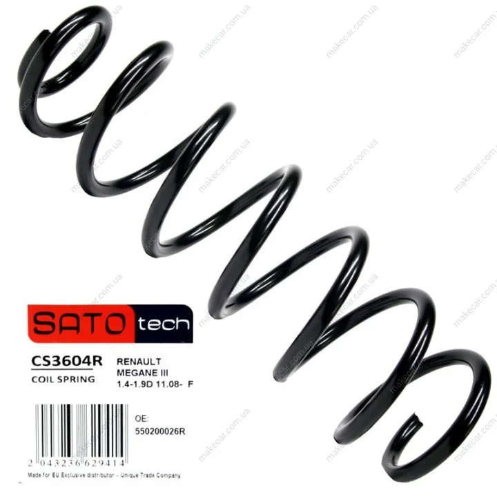 <strong>SATO Пружина RENAULT MEGANE III 1.4-1.9D 11.08- F SATO TECH CS3604R (фото 1)</strong>