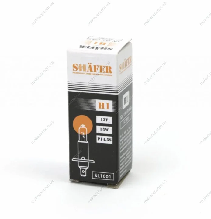 <strong>Лампа галогенова H1 12V 55W P14.5S (картона упаковка 1шт) SHAFER SL1001 (фото 1)</strong>