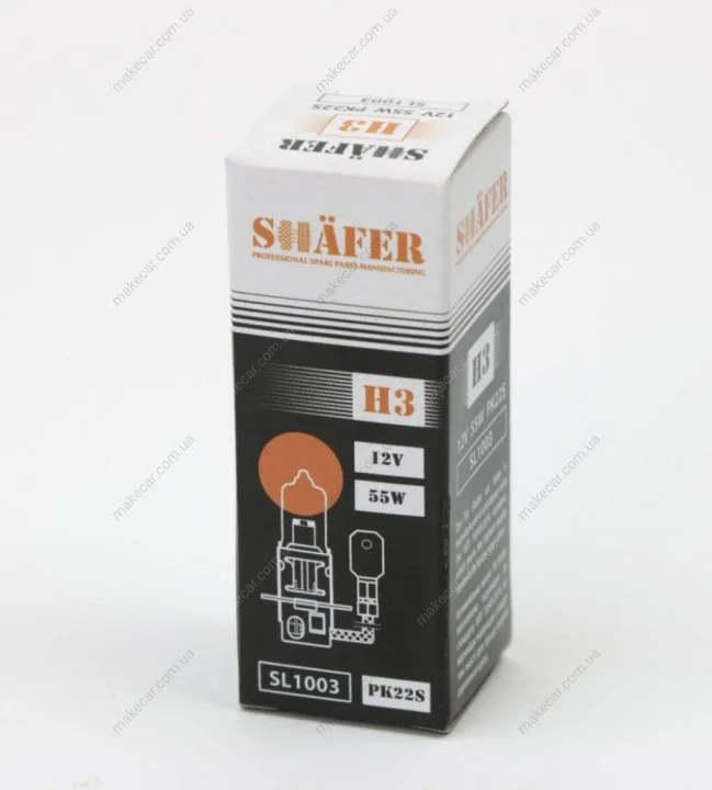 <strong>Лампа галогенова H3 12V 55W PK22S (картона упаковка 1шт) SHAFER SL1003 (фото 1)</strong>