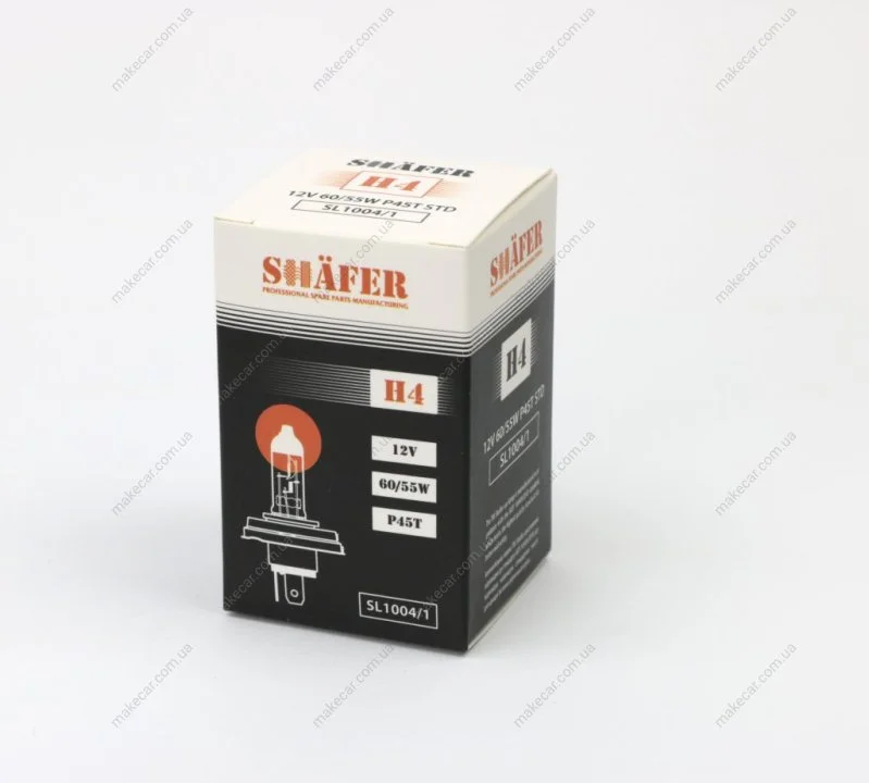 <strong>Лампа галогенова H4 12V 60/55W P45T (картона упаковка 1шт) SHAFER SL10041 (фото 1)</strong>