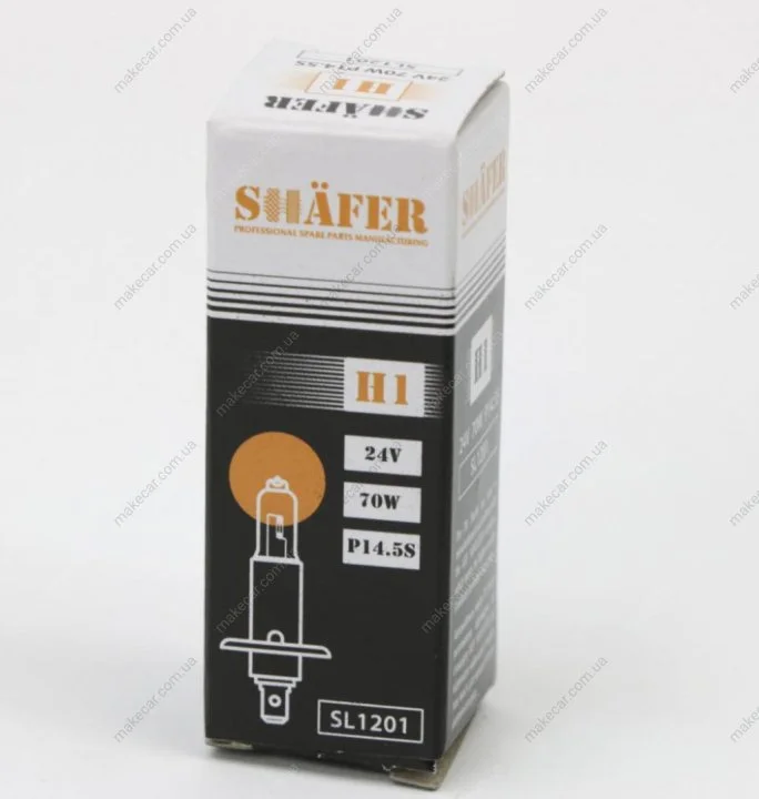 <strong>Лампа галогенова H1 24V 70W P14.5S (картона упаковка 1шт) SHAFER SL1201 (фото 1)</strong>
