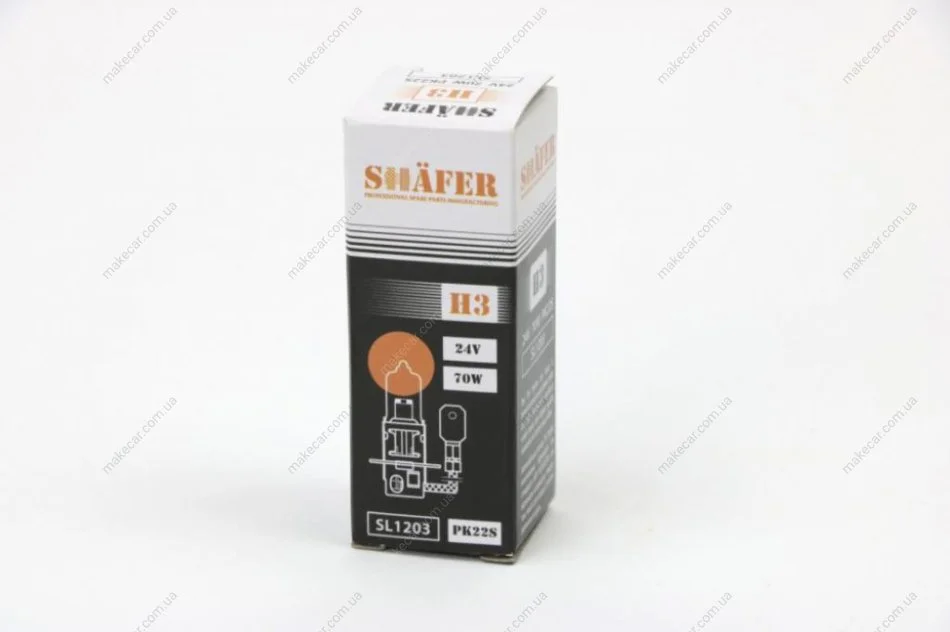 <strong>Лампа галогенова H3 24V 70W PK22S (картона упаковка 1шт) SHAFER SL1203 (фото 1)</strong>