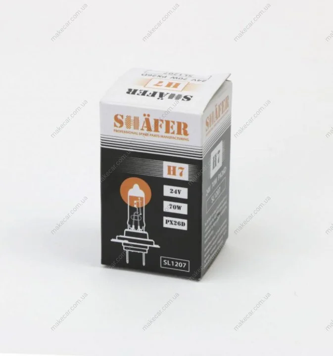 <strong>Лампа галогенова H7 24V 70W PX26D (картона упаковка 1шт) SHAFER SL1207 (фото 1)</strong>