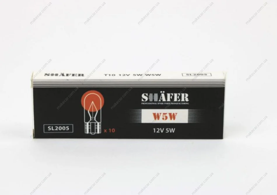<strong>Лампа розжарювання 12V 5W W5W SHAFER SL2005 (фото 1)</strong>