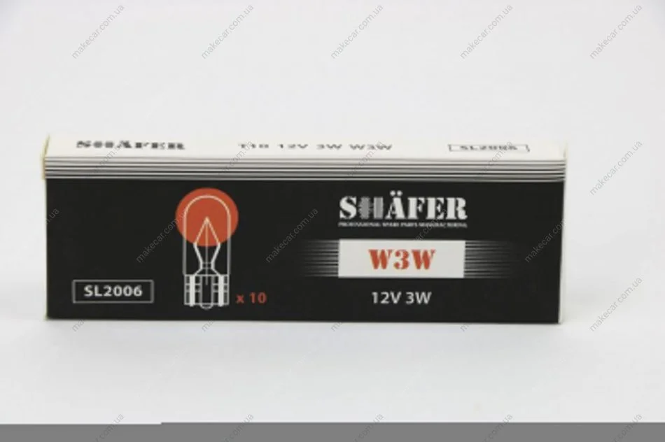 <strong>Лампа розжарювання 12V 3W W3W SHAFER SL2006 (фото 1)</strong>