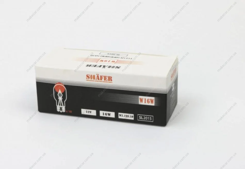 <strong>Лампа розжарювання 12V 16W W16W W2.1×9.5D SHAFER SL2015 (фото 1)</strong>