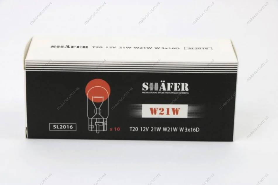<strong>Лампа розжарювання 12V 21W W21W W3×16D SHAFER SL2016 (фото 1)</strong>