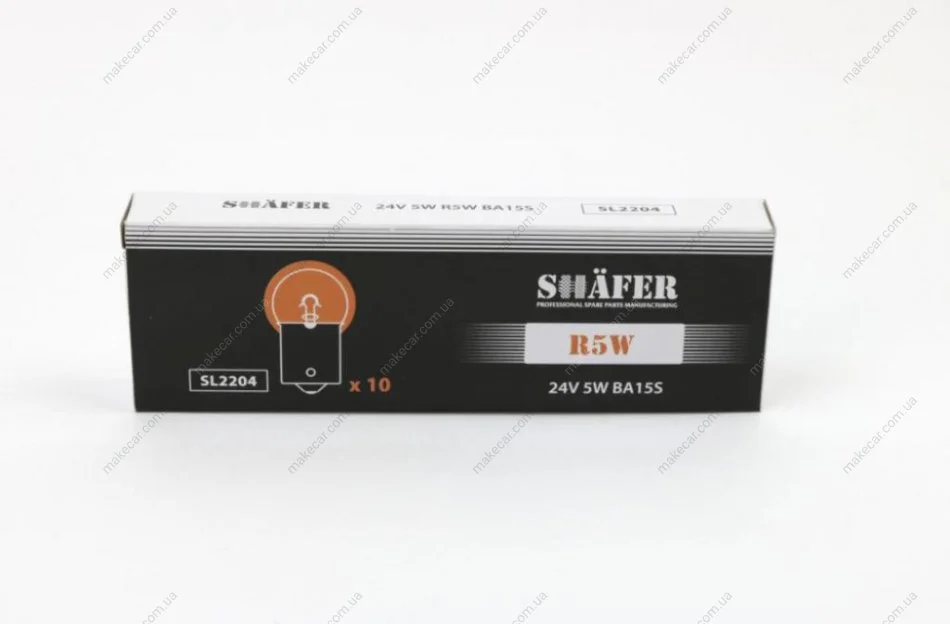 <strong>Лампа розжарювання 24V 5W R5W BA15S SHAFER SL2204 (фото 1)</strong>