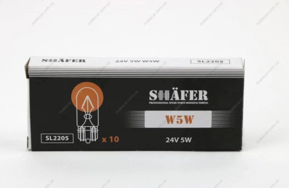 <strong>Лампа накаливания 24V 5W W5W SHAFER SL2205 (фото 1)</strong>