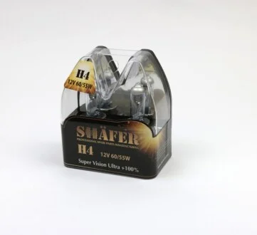 Лампа галогенова H4 12V60/55W Super Vision Ultra +100% (комплект, пластиковий бокс 2шт)) для SHAFER SL3004 фото товару