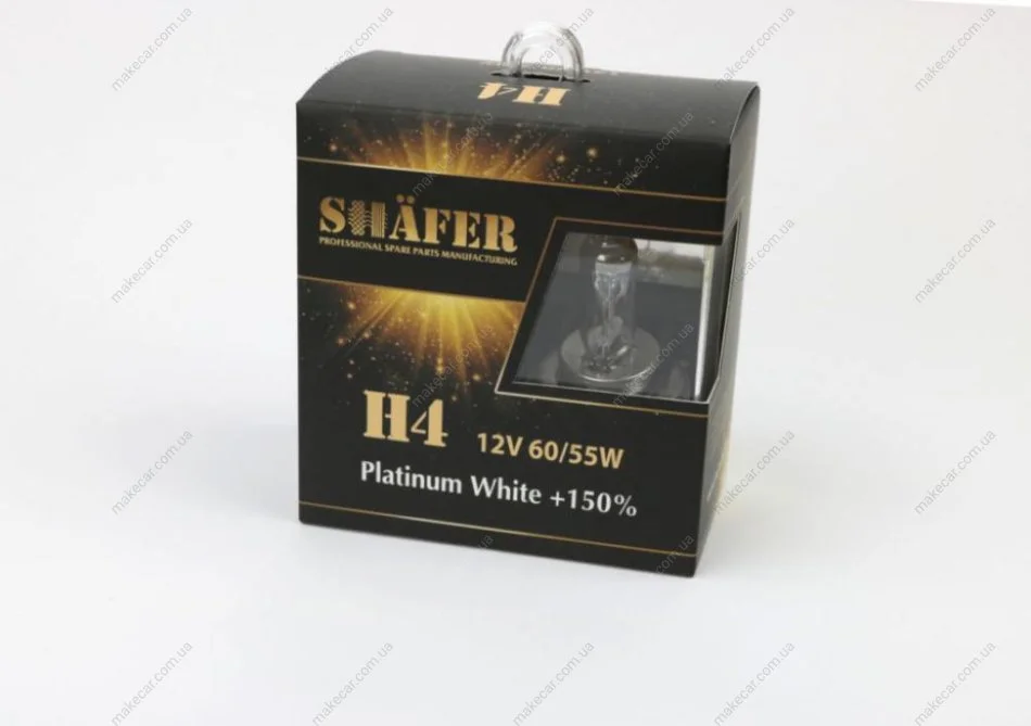<strong>Лампа галогенова H4 12V60/55W Platinum White +150% (комплект, картонний бокс 2шт)) SHAFER SL3004P (фото 1)</strong>