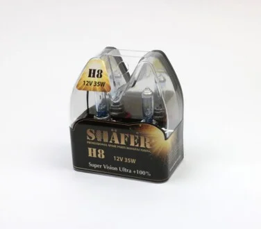 Лампа галогенова H8 12V35W Super Vision Ultra +100% (комплект, пластиковий бокс 2шт) для SHAFER SL3008 фото товара