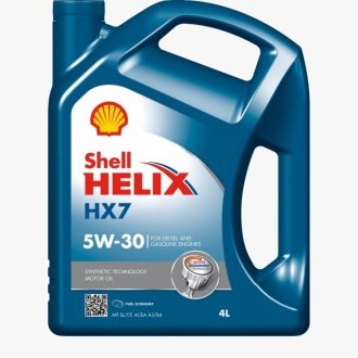 Моторное масло Helix HX7 5W-30 полусинтетическое 4 л SHELL 550040004 (фото 1)