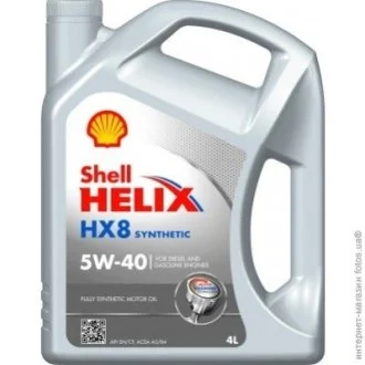 Моторна олива Shell Helix HX8 Synthetic 5W-40 синтетична 4 л для SHELL 550040296 фото товару