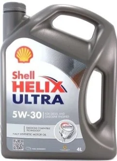Моторна олива Shell Helix Ultra 5W-30 синтетична 4 л для KIA, Hyundai SHELL 550040623 фото товару