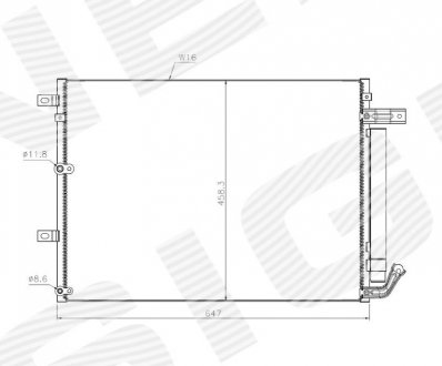 Радіатор кондиціонера JEEP CHEROKEE (KL), 14 - 18 Signeda RC39024 фото товару