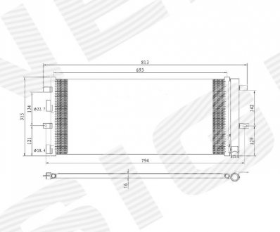 Радиатор кондиционера FORD FUSION, 13 - 17 Signeda RC4211