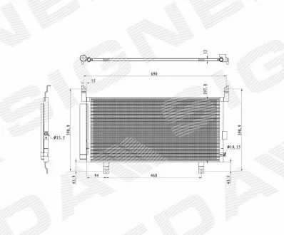 Радиатор кондиционера SUBARU LEGACY, 14 - 17 для SIGNEDA RC4454 фото товара